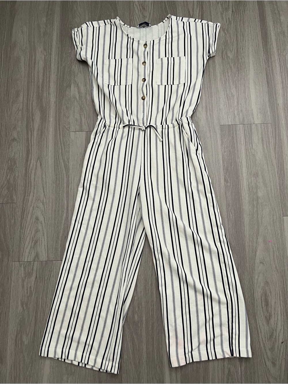 Old Navy White & Black Stripe Wide Leg Jumpsuit XXL 16